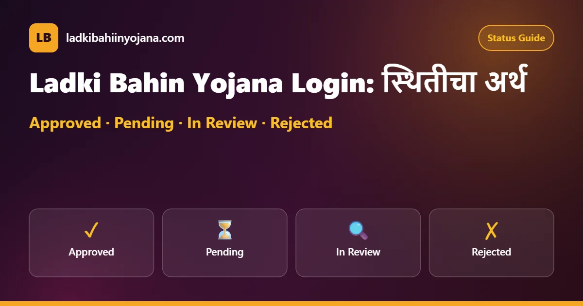 Ladki Bahin Yojana Login status meaning – Approved, Pending, In Review, Rejected